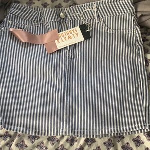 blue and white skirt